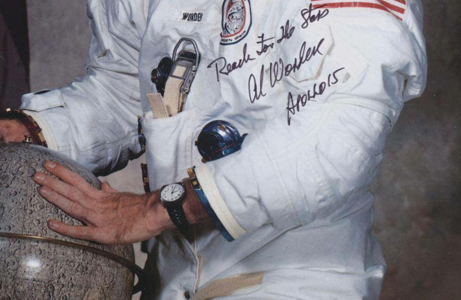 Apollo 15 Al Worden Signed Spacesuit Photo