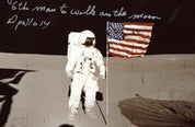 Apollo 14 Edgar Mitchell Signed Moonwalk Photo