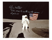 Apollo 14 Edgar Mitchell Signed Moonwalk Photo