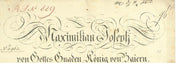 Document Signed by King Maximilian I Joseph of Bavaria