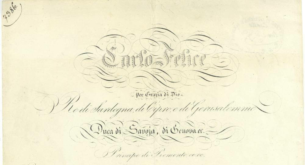 Royal Warrant Signed by King Carlo Felice