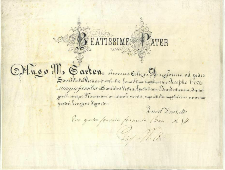 Signed Document by Pope Pius IX