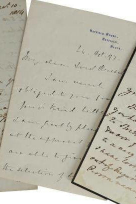 Collection of Handwritten Letters from 19th-Century British Prime Ministers