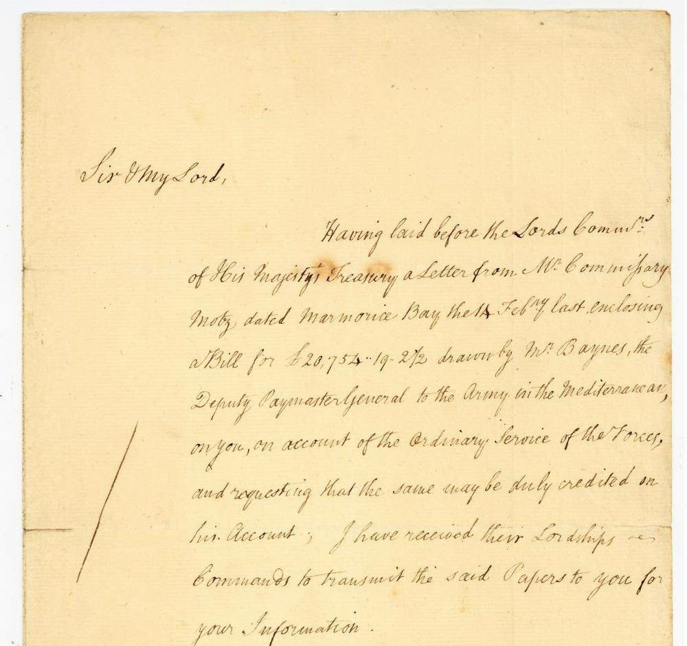 Signed Letter by John Hiley Addington – The French Campaign in Egypt and Syria