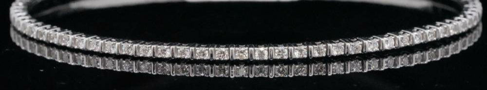 1.00ctw SI1-SI2/G-H Diamond and Solid 14K White Gold 2mm Wide Bracelet