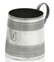 A Pair of George III Silver Milk Jugs and a Silver Christening Cup