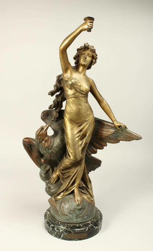 Hébé" — Gilt and Patinated Bronze Sculpture