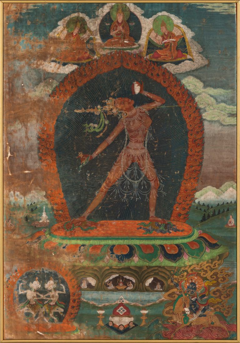 Tibetan Cotton Thangka Depicting Vajrayogini