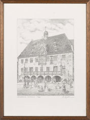 Signed 19th Century German Landscape Print By A. Gydum Edition no. 231/480