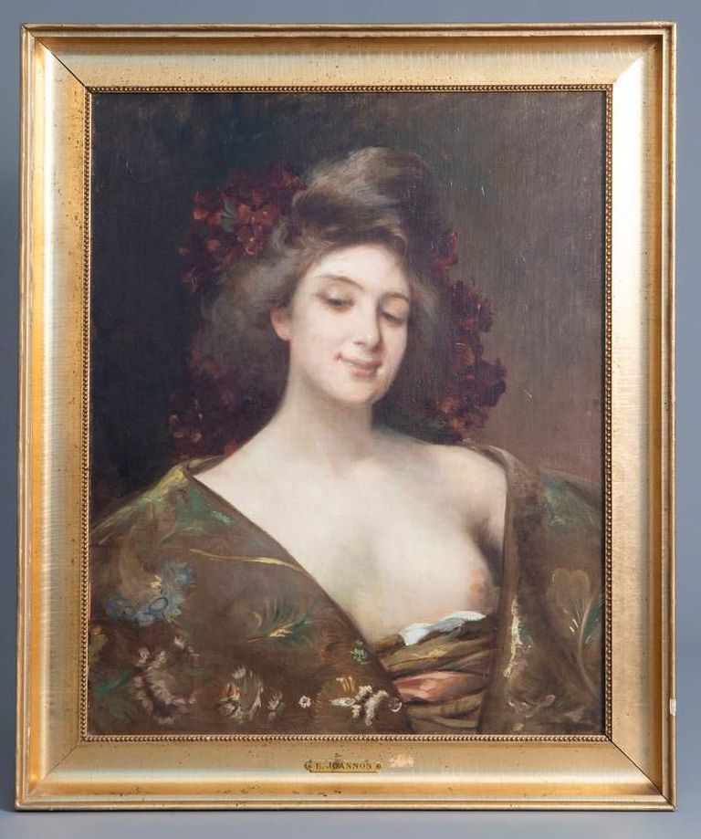 Etienne Albert Joannon-Navier (Manner Of) Portrait of a lady in oriental dress