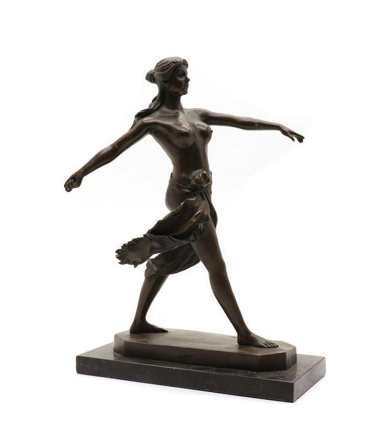 Timeless Vigor: After R Leger Bronze Figure of Diana the Huntress on Marble Base