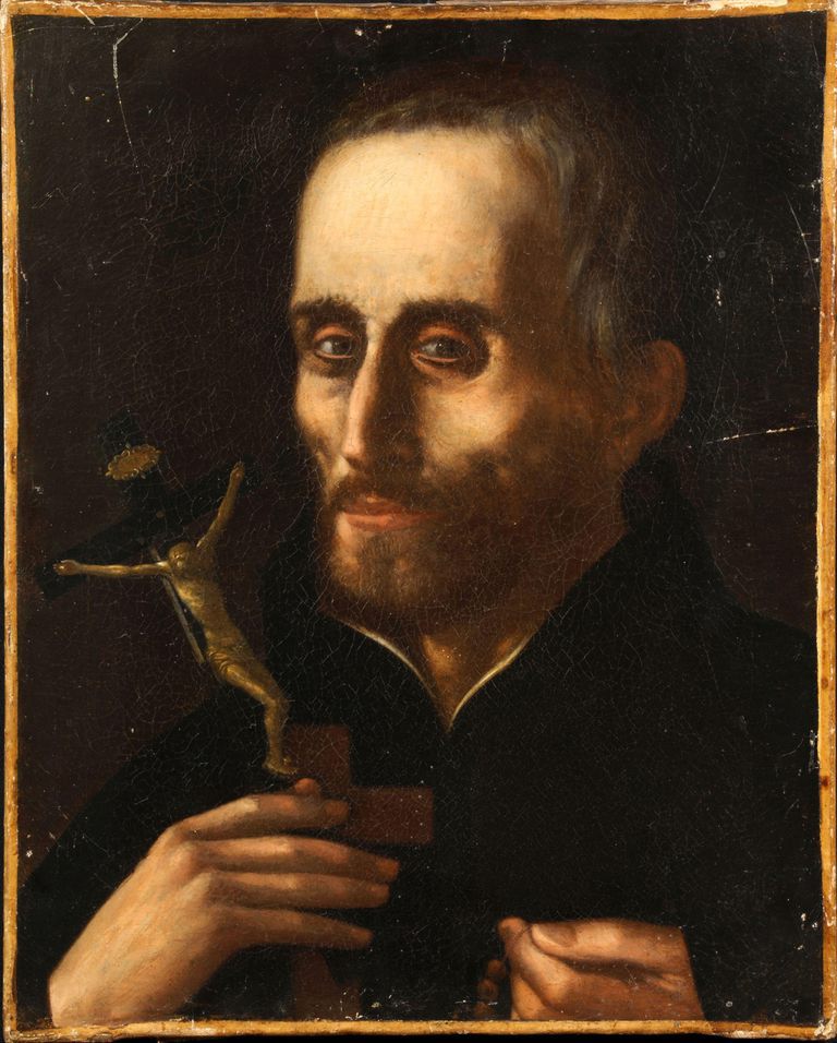 Antique Painting Portrait of St Ignatius of Loyola