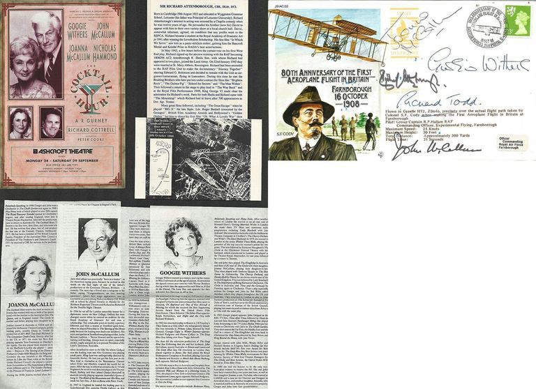 Richard Attenborough, Googie Withers, Richard Todd, John McCallum & Joanna McCallum – Multi-Signed Commemorative Cover