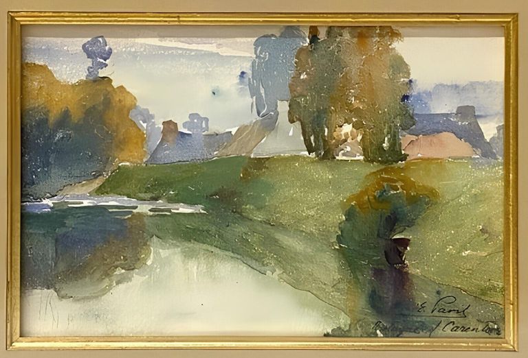 Framed Work On Paper by Paul Pascal ''Landscape''