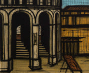 Lithography by Bernard Buffet, "La Place des Arènes"