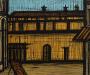 Lithography by Bernard Buffet, "La Place des Arènes"