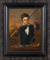 19th-century oil painting, "Young Fisherman"
