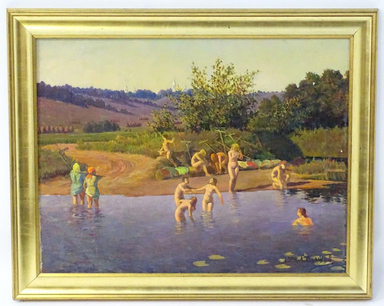 Alexander Serafimovich Slashchev / Slashev, 'Bathing after Haymaking'