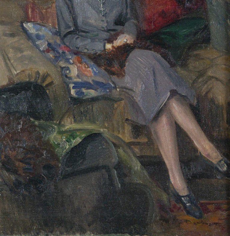 Marguerite Mary Darbour , " Jeune Dame Assise Dans Un Canape'