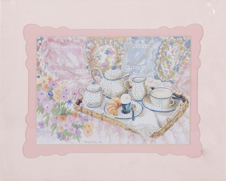 Signed Still Life Print by Helen Paul Titled 'Breakfast Is Served'