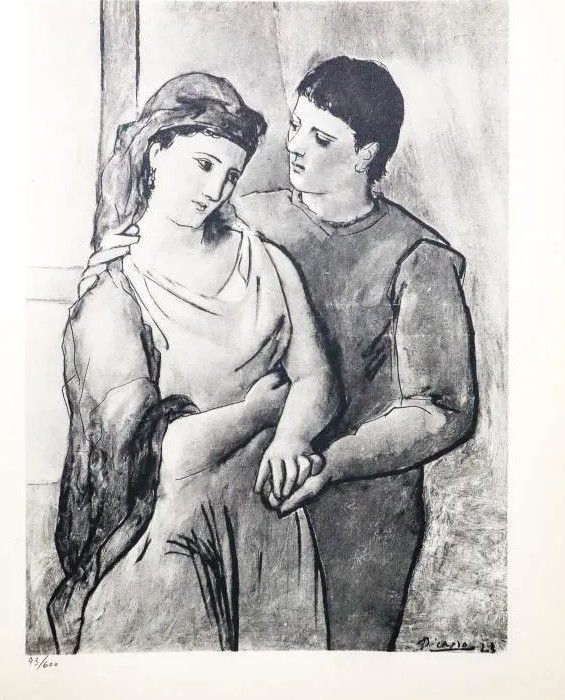 (After) Pablo Picasso, The Lovers - Limited Edition Lithograph on Paper Print