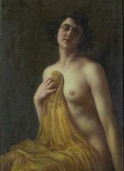 Achille Bentos "Female nude with drapery"