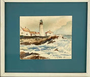 Signed ''Coastal Landscape'' Watercolor On Paper by Helen Schepens-Kraus