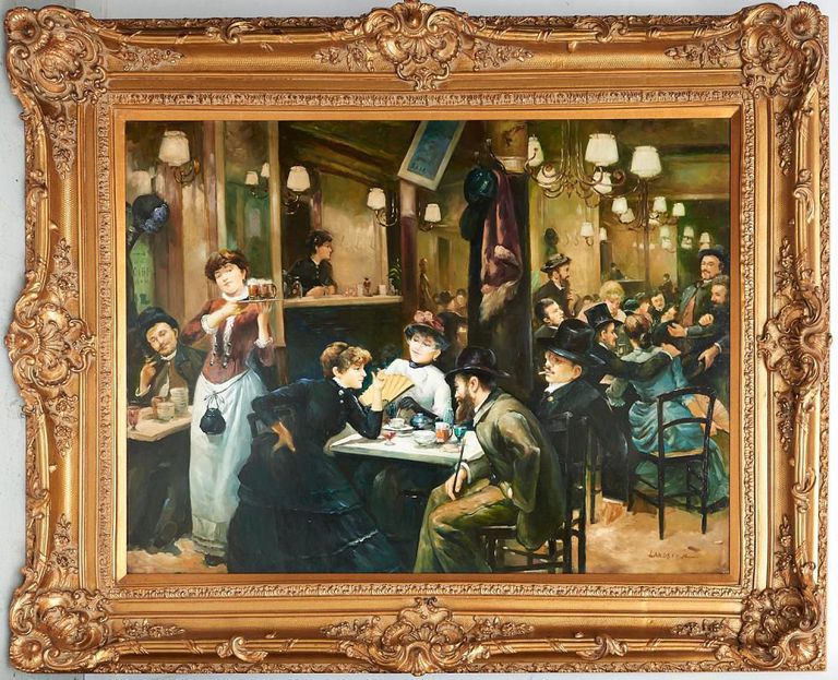 Manner of Jean Beraud, Bistro interior