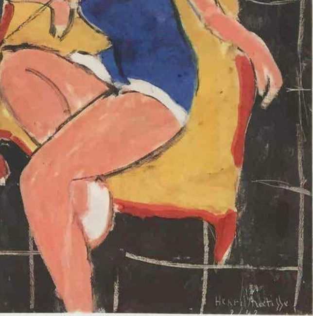 Henri Matisse - Dancer And Rocaille Armchair On A Black