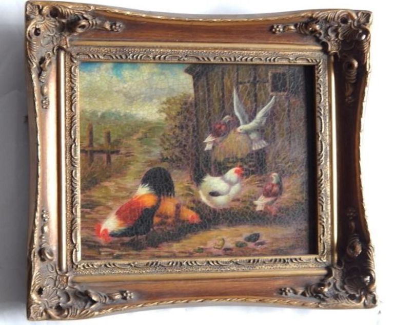 19th Century Antique Painting titled "H?erhof"