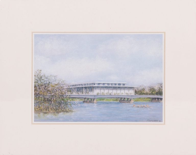 Original Print by Caesar Monturano 'The Kennedy Center in Washington, D.C'