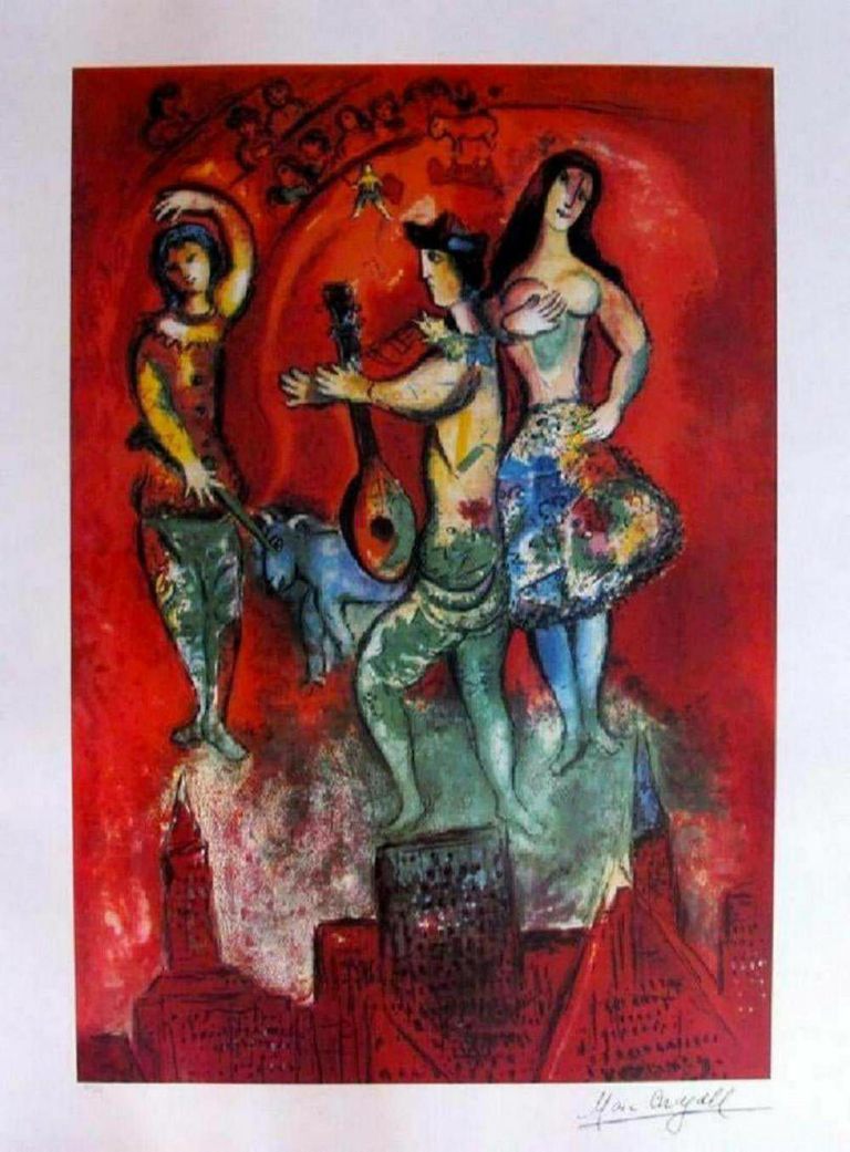 Signed Limited Edition Lithograph by Marc Chagall Titled "Carmen" Ltd. Ed Of 500