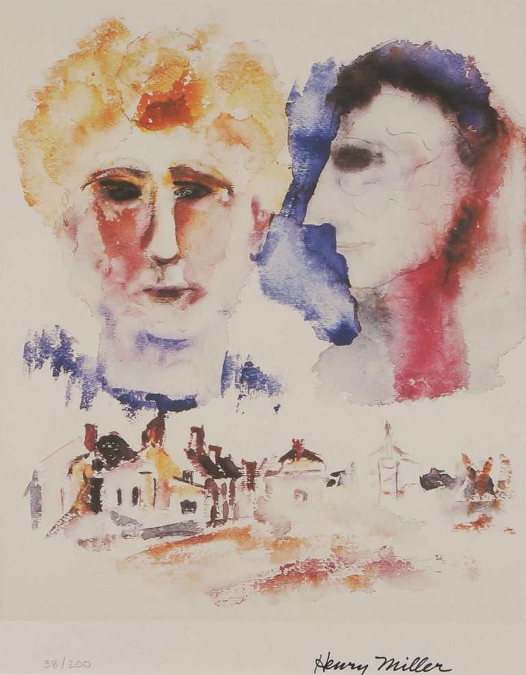 Lovers Dreaming by Henry Miller (1891 - 1980) Limited Edition Lithograph