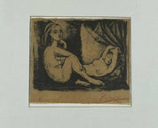 Pablo Picasso Hand-Signed and Numbered Etching 'Seated Woman and Sleeping Woman'