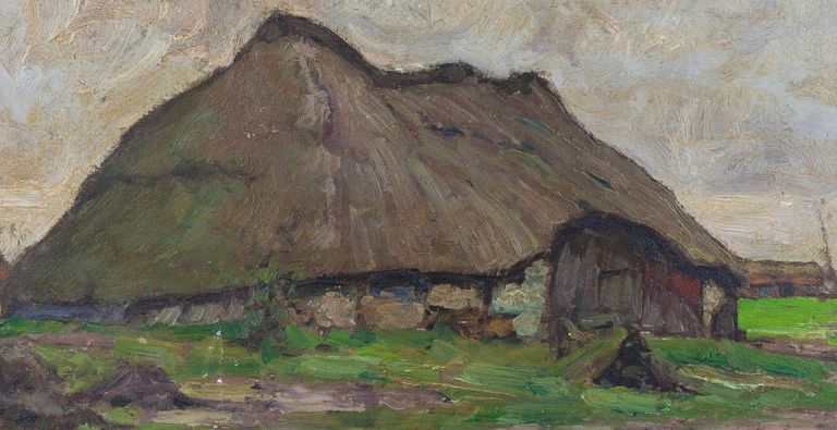 Jan Van Looy  - Thatched roof in Dessel in 1925