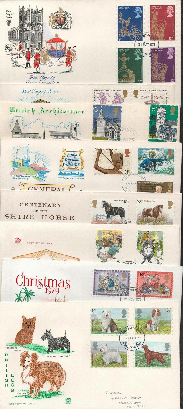 Collection of 48 First Day Covers with Stamps & FDI Postmarks Plus Fiji Royal 21st Birthday Souvenir Album
