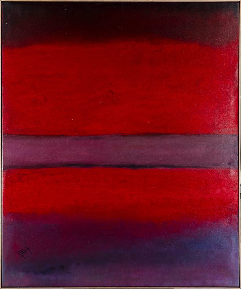 Gaston Gale, 'Abstract composition in red-gray'