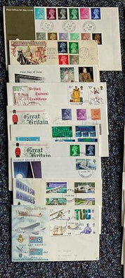 Collection of 48 First Day Covers with Stamps & FDI Postmarks Plus Fiji Souvenir Album (Royal 21st Birthday)