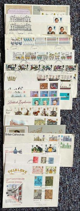 Collection of 48 First Day Covers with Stamps & FDI Postmarks Plus Fiji Souvenir Album (Royal 21st Birthday)