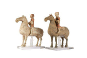 Two Chinese Pottery Horses and Riders