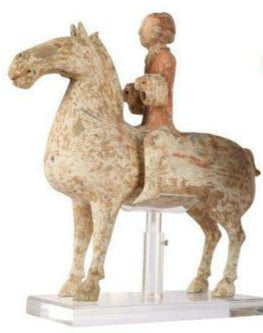 Two Chinese Pottery Horses and Riders