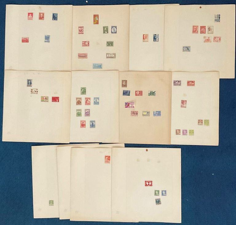 Denmark Mint Stamp Collection on Album Leaves – 58 Stamps (1940s–1970s) Including King Frederik IX Series  Artist: