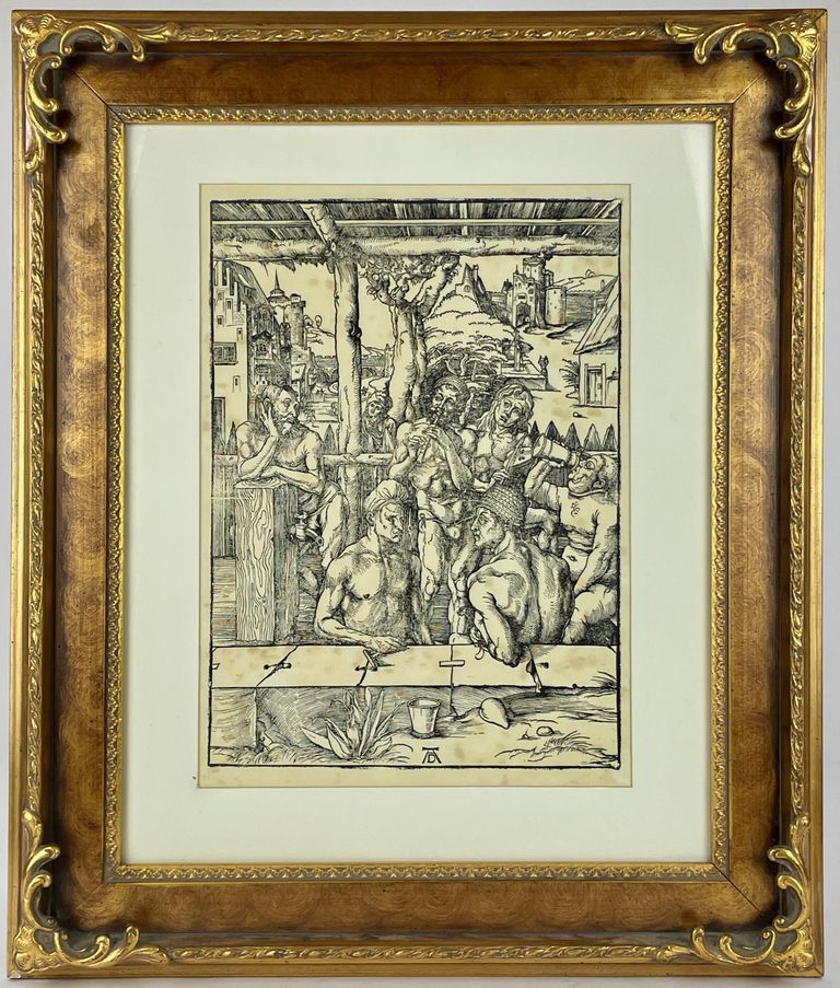 Old Master Framed Print - Albrecht Dürer (1471-1528) "The Bath House" c.1496