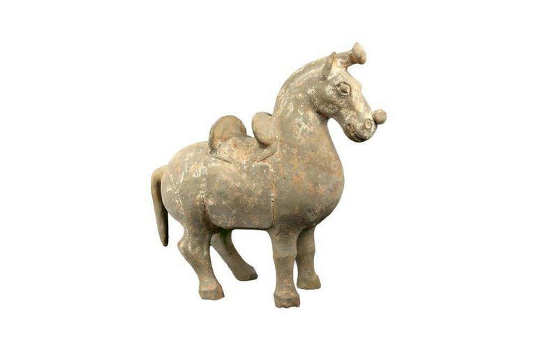 Chinese Pottery Model of a Saddled Horse