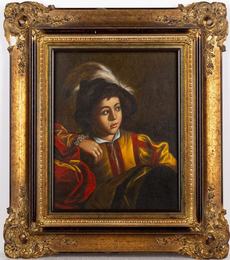 19th Century Antique Oil Painting,  'Gypsy Prista Boy'