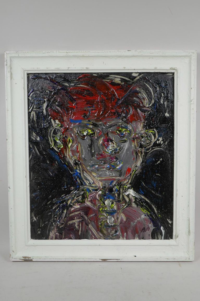 Abstract Portrait of a Man, Expressionist Oil Paitning