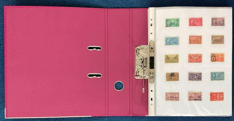 USA Used Stamps in Binder – Over 1,000 Stamps on 74 Pages (1940s Onwards)