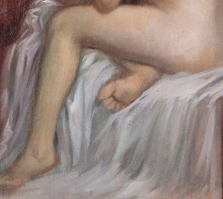 Unknow 19th Century Painter, "Seated female nude"