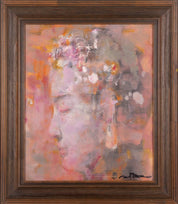 Original Signed Chinese Abstract Portrait by Jianjian Xing