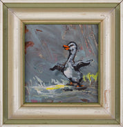 Small Size Framed Decorative Painting Titled The Playful Duck